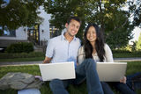Beautiful College Students Studying together Stock Photography