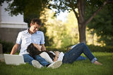 College Students in Love Royalty Free Stock Photos
