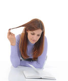 Young girl reading book Royalty Free Stock Photo