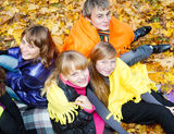 Youth in rugs Stock Image