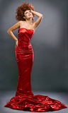 Beauty redheaded girl in fashion dress Stock Photos