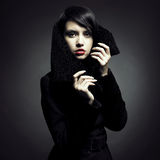 Elegant lady in coat Stock Images