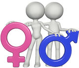 Boy and girl male female gender sex symbols Royalty Free Stock Images