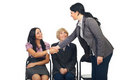 Business woman congratulate her colleague Royalty Free Stock Images