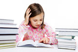 Young girl reading a book Stock Photo