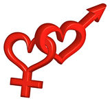 Gender sign heterosexual couple love Stock Image