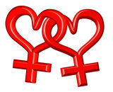 Gender signs lesbian couple Royalty Free Stock Photos