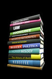 Real books on black Royalty Free Stock Photography