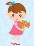 Girl with bouquet Royalty Free Stock Photography