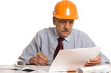 Engineer studies the project Stock Photos