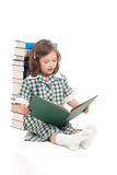 School girl reading library book Stock Image