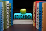Education study school college books and apple Stock Photography