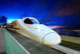 High Speed Train IN THE NIGHT Stock Image