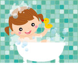 Girl in bath Stock Images