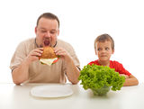 Healthy eating - teaching by example Royalty Free Stock Images