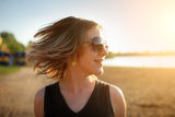 Happy woman, beach Royalty Free Stock Photography
