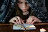 Young Girl Studies Bible 1 Royalty Free Stock Image