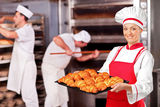 Female baker in bakery Stock Image
