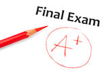 Final exam marked with A+ Stock Photography
