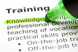'Knowledge' highlighted, under 'Training' Royalty Free Stock Images