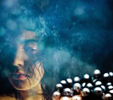 Portrait of a Mermaid and Pearls Stock Images