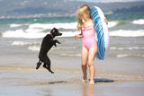 Girl and dog Royalty Free Stock Image