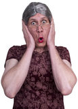 Ugly Old Lady Grandma Shock Surprise Afraid Scared Stock Images