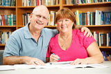 Adult Students in Library Royalty Free Stock Photos