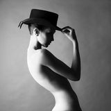 Naked lady with hat Royalty Free Stock Photo