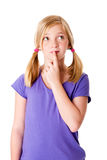Girl thinking about options Royalty Free Stock Images