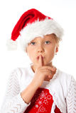 Miss santa says be quiet Royalty Free Stock Photography