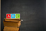ABC on old textbook Royalty Free Stock Photography
