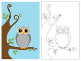 Coloring page book - owl Royalty Free Stock Photos