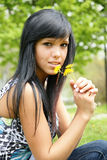 Girl with dandelion Royalty Free Stock Image