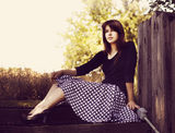 Young Girl with Retro Skirt Stock Photos