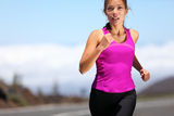 Running girl runner training for marathon Royalty Free Stock Image