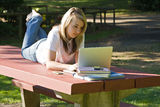 Student on laptop Royalty Free Stock Photos