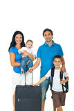 Happy family ready for travel Stock Photos