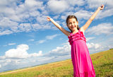 Smiling girl in the sun Stock Image