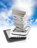 Pile of books in e-book Royalty Free Stock Images