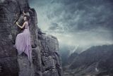 Woman climbing Stock Photo