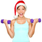 Fitness christmas woman training Stock Photos