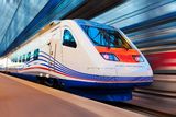 Modern high speed train with motion blur Royalty Free Stock Photography