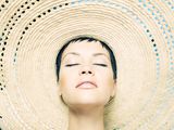 Lady in straw hat Royalty Free Stock Photography