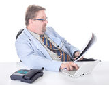 Doctor transcribing examination results Stock Photo