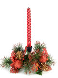 Red Christmas candle Stock Photo