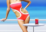 Woman with cocktail Stock Images