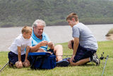 Teaching fishing Royalty Free Stock Photos