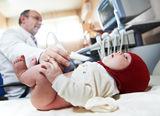 Ultrasonic medical baby child examination Stock Photo