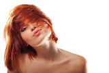 Summer teen girl beautiful freckles redheaded Royalty Free Stock Image